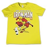 Offizielles Lizenzprodukt The Invincible Iron Man Kinder T Shirts - Gelb 3/4 J