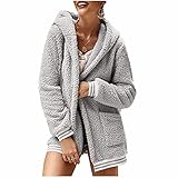 Herbst und Winter Hooded Thick Plush Jacket Warm Upper, grau, 48