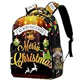 Reiserucksack, leicht, Tagesrucksack, bunt, Weihnachten, quadratisch, Kalender, Schneemann, Arbeit, Laptop-Rucksack für Erwachsene, Unisex, Mehrfarbig 06,