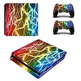 Wondder PS4 Slim Haut Aufkleber, Schutz Vinyl Aufkleber Haut Aufkleber für PS4 Slim Konsole + 2 Controller Skins + 2 x Silikon Daumen Griffe (Farbe 9)