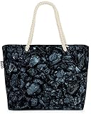 VOID Kohle Grillen Textur Strandtasche Shopper 58x38x16cm 23L XXL Einkaufstasche Tasche Reisetasche Beach Bag