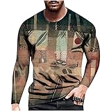 Herren Bekleidung Verkauf Verkauf Verkauf Clearance Herren Lose Rundhals 3D-Druck Langarm T-Shirt Top Gentleman Warm Männer Polo Rugby Shirts Patchwork Tops Größe S-XXXXXL, Grau6, 58