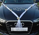 Hochzeitskränze Braut Paar Rose Deko Dekoration Autoschmuck Hochzeit Car Auto Wedding Deko Girlande PKW ®Auto-schmuck… (Orange)
