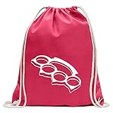 Kiwistar - Schlagring Faust Turnbeutel Fun Rucksack Sport Beutel Gymsack Baumwolle mit Ziehg