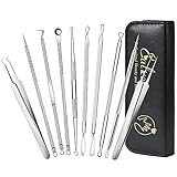 10 Stücke Mitesserentferner Komedonenquetscher Kit, Pinzette Zupfen Akne Mitesser Tools Blackhead Remover Werkzeug Pinzette Tools für G