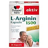 Doppelherz L-Arginin Kapseln 1500 – Nahrungsergänzungsmittel mit der hochwertigen Aminosäure L-Arginin – 1 x 30 Kap