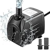 Zaeel Mini Wasserpumpe Aquarium Pumpe, Tauchpumpe mit 3 Düse Teichpumpe 25W 1800L/H Kabel 1.5m Wasserspielpumpe Submersible Pumpe für Teiche, Aquarium, Garten, Brunnen, Gartenteich Springb