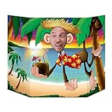 Beistle 57970 Luau Monkey Photo Prop Hintergrund:, Mehrfarbig, one S