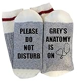 Romancan Damen Lustige Socken Grey’s Anatomy Baumwolle Weihnachten Socken Funny Strick Sock