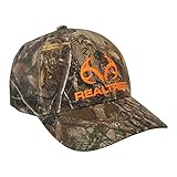 Realtree Edge Blaze Logo Camo Mesh Trucker Cap Hat Snapback Wicking Schweißband Strukturiertes Mid-Profile vorgekrümmtes Visier Camouflage Cap