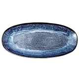 Speiseteller Fischteller Blau Servierplatte Porzellan Oval Speiseteller Für Fleisch Vorspeisenteller Dessertteller Fischteller Teller-S