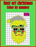 Easy art christmas color by number kids: Holiday Color By Numbers Christmas Coloring Book