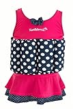 Konfidence Float Suit Schwimmhilfe für Kinder I Kinder-Schwimmweste aus Neopren I Schwimmjacke I Schwimmanzug mit mehr Bewegungsfreiheit wie bei Schwimmflügel, Größe:2-3 Jahre, Design:Pink&Navy Polk