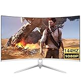 LYRONG 68.58 cm (27 Zoll) Curved Monitor, 1800R VA LED Monitor, Business Monitor (Full HD 1920x1080 IPS, 144Hz, Eye-Care, HDM/DP/USB, 1ms Reaktionszeit),W