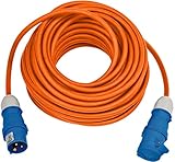 Brennenstuhl CEE 230V Camping-Verlängerungskabel 25m (H07RN-F 3G2,5 Kabel in der Signalfarbe orange, Camping-Stromkabel für den ständigen Einsatz im Außenbereich IP44, Made in Germany)