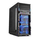 Sharkoon VG5-V PC-Gehäuse (Schnellverschlüsse, 2x 120-mm-LED-Lüfter vorinstalliert, USB 3.0)