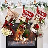 Aitsite 3 Stück Nikolausstiefel zum Befüllen und und Aufhängen, Nikolaussocken Groß für Kinder Erw