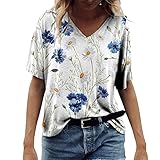 GFPGNDFHG Bluse mit glockenärmel top mit knöpfen Damen Damen Tunika Sommer Pullover Damen Sommer Damen Spitzenoberteil Hochzeit Oberteile Damen Spitzenshirt Damen Bluse Sommerkleidung D