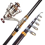 WENMENG2021 Teleskop-Angelruten Angel Sea Rod Set Sea Rod-Rod-Angelrute Sea Fishing Rod Super Hard Long Shot Rod Angeln Seerod mit Metall Angelrolle Wurf Reise Angelrute (Size : 2.7meters)