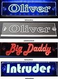 Schmalz Werbeservice Trucker LKW Namensschild Größe 40x10 cm - LED Acryl Leuchtschild 12V 24V mit edler Laserg