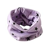 Kinder Loop Schlauchschal FORH Warm weich Baumwolle Schal Unisex Junge Mädchen Sterne muster mode Schal Winter Basic Halstuch ultraleichte Rundschal viele Bunte Farben (Lila # 1)