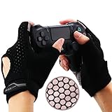 YoRHa Gaming Handschuhe Silikongriff Anti-Rutsch Anti-Schweiß Stoma Atmungsaktiv Design Perfekt bequeme Passform.Perfekt zum halten PS4,Xbox One,Switch und andere Game Controller(schwarz)M 3.6-4'