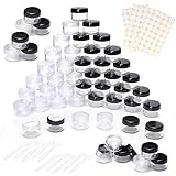 100 Stück Döschen,5ml Leerdose Mini klarer Tiegel Probe Transparentes Cremeglas Kosmetikflaschenbehälter mit Schraubverschluss Reiseset,Verwendet für Lippenbalsam,Lotion,Creme(schwarz und Transparent)