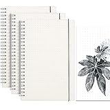 Notizbuch Dotted A5, Vakki 3 Stück Bullet Grid Journal Dot Spiral Notizheft mit Gummiband, 80g/㎡ Dickes Gepunktete Papier, 80 Seiten pro Notizbuch, geeig