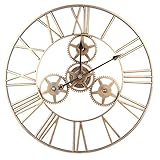 ZUJI 60 cm Wanduhr Stille Vintage Schmiedeeisen Hollow Gear Dämpfer Wanduhr Römische Ziffern Hängende Uhr für Dek