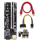 XISESAN LED GPU-Karten-Extender Adapter 1 x auf 16 x Riser, Pcie Riser 009s PlusGold Version Premium New Ver Mining Rig Grafikk