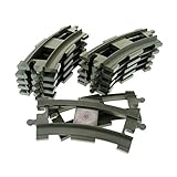 12 x Lego Duplo Schienen gebogen Kurve alt-dunkel grau Schiene Eisenbahn Zug Lok 6378