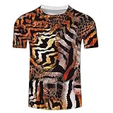 Polohemden Herren Kurzarm Freizeithemden Frühling Sommer Groß O-Ausschnitt 3D-Druck T-Shirts Arbeitssport Vintage 2022 Hemdoberteile Rundhals Sommerhemd Freizeitshemd Kurzarmshirt Ob