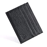 URAQT Leder Kartenetui, Kreditkartenetui, Leder Geldbörse, Magic Wallet Geschenk Leder Wallet, Unisex, Schw