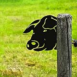 Farm Voyeur Tier Metall Tiger Pferd Schwein Orang-Utan Das Vieh Ente Hund Kunst Skulptur 3D Metallkunst Outdoor Garten Peeping Statue Moderne Kunstwerke Wohnkultur Dekoratiom Anhäng
