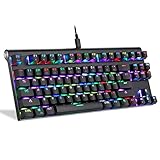 BAKTH Mechanische Tastatur Gaming Tastatur mit RGB Beleuchtung auswechselbaren Tasten, Blue Switches, Anti-Ghosting, 87 Tasten mit USB-Kabel für PC G