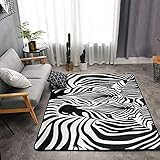 SHEYZYLTD Abstraktes Tier Zebra Bereich Teppiche 4x6 Fuß, Bodenmatte mit rutschfester Gummirückseite, weich und bequem für Wohnzimmer, Schlafzimmer, Spielzimmer Tepp