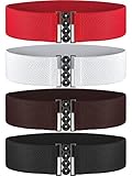 Chuangdi 4 Packungen Vintage Breiter Haken Plus Elastischer Stretchgürtel Bund Korsett Cinch Gürtel (Stil 1, Größe 1)