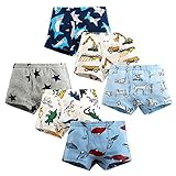 Ecloud Shop 6 Stück Jungen Boxer Slips Kinder Shorts Baumwolle Unterhose Cartoon Briefs Knickers Trunk Pants Weich und bequem (Höhe: 100 cm)