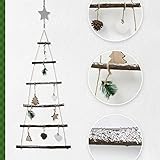 Premium Wanddeko Weihnachtsbaum Wand I Christbaum mit Deko zum Aufhängen I Strickleiter Adventskalender Tannenbaum Holz-Deko Weihnachten Wanddeko Advent I Weihnachtsdeko Ast Hängedeko H