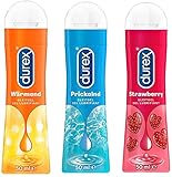 Gleitgel Funpaket 3er Set für Sie und Ihn mit 1x Durex Play Wärmend + 1x Durex Play Prickelnd in + 1x Durex Play Strawberry 50ml D