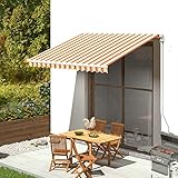 lovtuwr Markisen,Seitenmarkise,Seitenwandmarkise,Markisenbespannung für Terrasse, Balkon, Garten Spielplätzen Sichtschutz Gelb und Orange 3,5x2,5 m(Color:Gelb Orange)