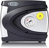 RING RAC610 Analoger 12V-kompressor, 4,5 Minuten für Aufpumpen eines Reifens, Ventiladapter, 12V-Bordnetzstecker, Kompressor, Luftpumpe, R