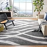 Safavieh Adirondack Collection, ADR125R Anthrazit und Elfenbeinfarben Moderner Bereich Teppich Vintage, 120 X 180 cm, Holzkohle Grau / Elfenb