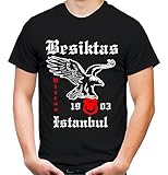 Besiktas Männer und Herren T-Shirt | Fussball Ultras Türkei Istanbul (L, Schwarz)