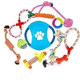KEPLIN Kauspielzeug für Hunde/Welpen, zum Zahnen und Trainieren, 100 % natürliche Baumwolle, Seil für kleine/mittelgroße und große Hunde (Stil 2)