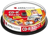1x10 AgfaPhoto CD-R 80 / 700MB 52x Speed, Cakebox Marke Agfap