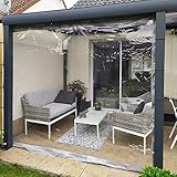 XFLOFE Vorhang Wasserdicht Outdoor Abdeckplane, Mit Ösen PVC Schwerlast Wasserdicht Plane Seitenwand, Wetterresistent Partition Vorhang Für Pergola (Color : Gray, Size : 2x2.2m/6.5x7.2ft)