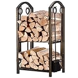 Amagabeli Kamin Kaminholz Holzregal mit Werkzeugsets Indoor Holzhalter Kamin Outdoor Holzhalter Rack Holzaufbewahrung Stapelofen Schmiedeeisen Große Holzscheite Bin Kaminzubehör Vintage B