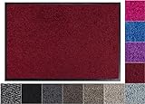 Jan Max Schmutzfangmatte - 8 Farben - Fußmatte mit 2900g/m2 PP Twisted Heatset Faser - 2,4l/m2 Feuchtigkeitsaufnahme - Sauberlaufmatte rot 60 x 80 cm R