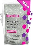 Levaka 150 Gramm Holographischer Glitzer für deine Glitzer Tapete – 2 Polierpads Inklusive – Deine Glitzer Wandfarbe Kompatible mit Jeder Malerfarbe – Wand Glitzer für Außen- Innenwände und H